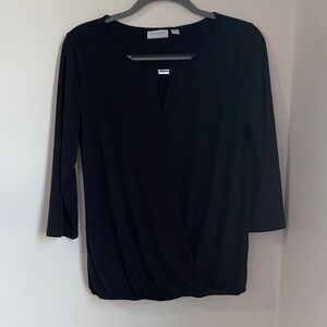 New York & Company Black Wrap Blouse